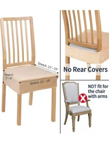 1pc Jacquard Stretchy Chair Seat Cover, Modern Polyester Dining Chair Seat Cover For Kitchen