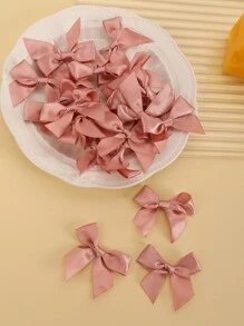20pcs/set Gift Wrapping Bow, Simple Polyester Pink Mini Gift Bow For Party, Holiday - Dusty Pink - View 2