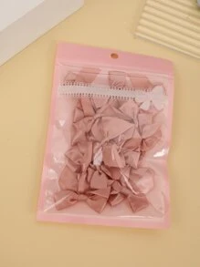 20pcs/set Gift Wrapping Bow, Simple Polyester Pink Mini Gift Bow For Party, Holiday - Dusty Pink - View 3