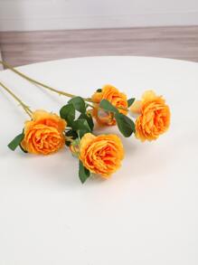 Hoa nhân tạo bằng nhựa 1Pc, Hoa nhân tạo Cottagecore để trang trí - Màu vàng - Xem 2