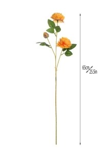 Hoa nhân tạo bằng nhựa 1Pc, Hoa nhân tạo Cottagecore để trang trí - Màu vàng - Xem 3