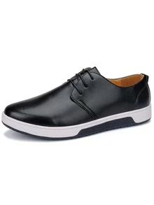 Men's Lace-up Front Dress Shoes - Black - View 1