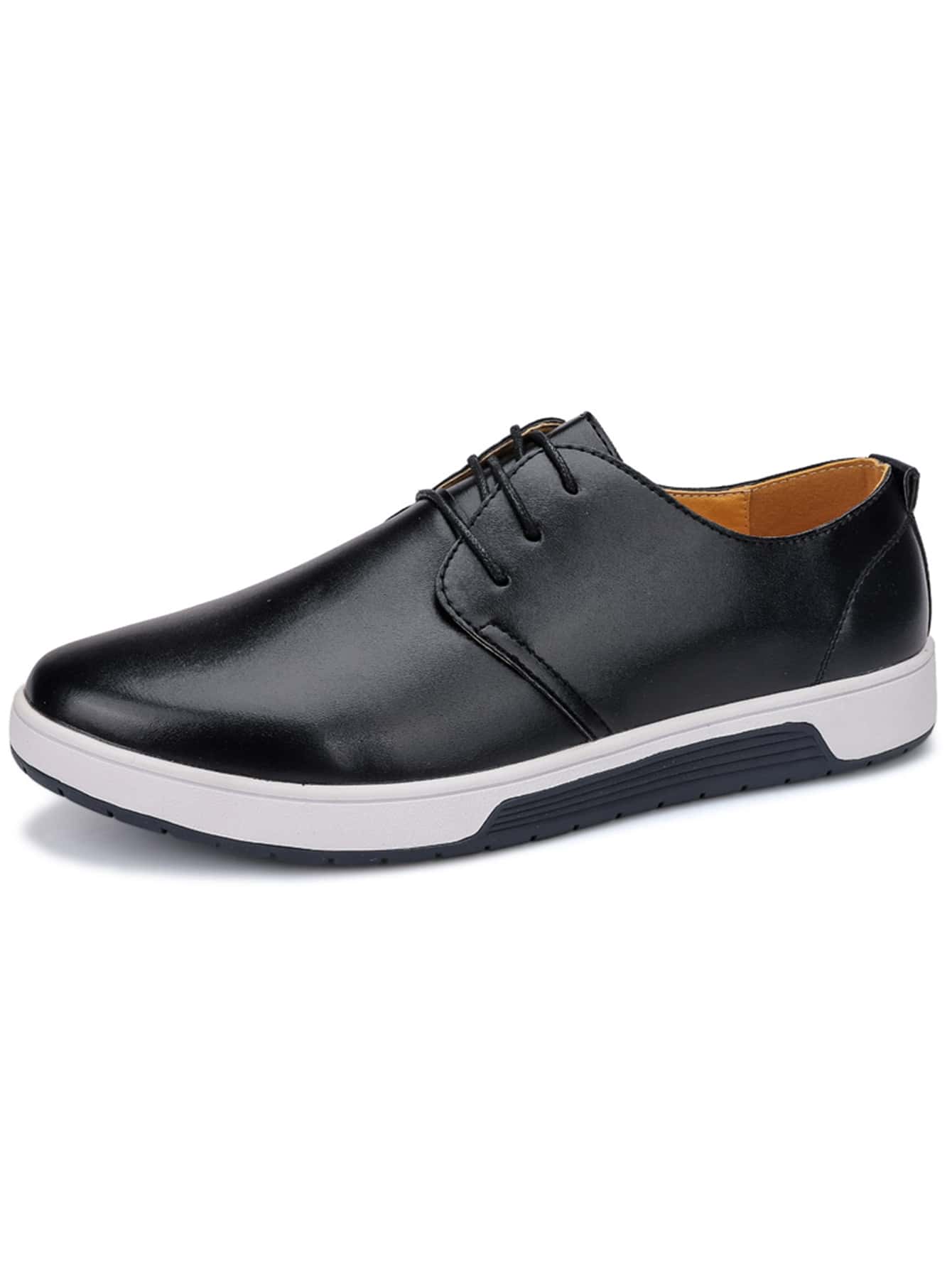 Men's Lace-up Front Dress Shoes - Black - View 1