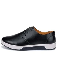 Men's Lace-up Front Dress Shoes - Black - View 3