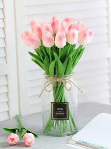 1 pieza flor de tulipán artificial de plástico, decoración de flores de tulipán simulado romántico, decoración del hogar y fiesta - Rosa Fucsia - Ver 2