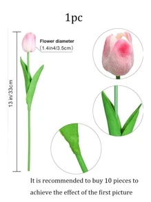1 pieza flor de tulipán artificial de plástico, decoración de flores de tulipán simulado romántico, decoración del hogar y fiesta - Rosa Fucsia - Ver 3
