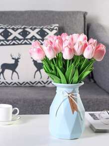 1 pieza flor de tulipán artificial de plástico, decoración de flores de tulipán simulado romántico, decoración del hogar y fiesta - Rosa Fucsia - Ver 5