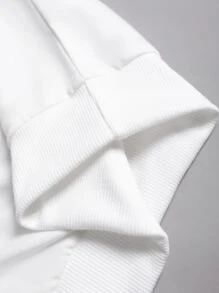 Manfinity Men Mushroom & Letter Graphic Drop Shoulder Sweatshirt - White - View 4