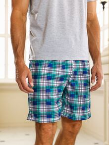 Men Solid Sleep Tee & Plaid Print Shorts - Multicolor - View 6