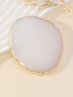 1pc Resin Nail Art Palette Inlay Rhinestone, Nail Art Painting Mixed Color Palette Golden Edge Nail Gel Color Makeup Display Board For Foundation Makeup Tools Eyeshadow Nail Art,Nail Supplies,Nail Tools,Nail Art Tools,Back To School,Nails,Nail Tools For Press On Nails