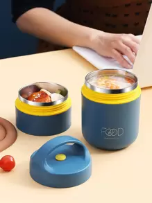 1 hộp đựng cơm trưa bằng thép không gỉ, hộp đựng cơm trưa có hình ảnh khẩu hiệu hiện đại cho văn phòng, trường học, nhà bếp, quà tặng Giáng sinh - Nhiều màu - Xem 5
