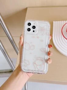 Anti-fall Cartoon Bear Pattern Clear Phone Case - Clear - View 1