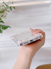 Funda de celular transparente anticaída con patrón floral - transparente - Ver 3