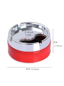 1入组不銹鋼煙灰缸帶旋轉蓋圓形防風煙灰缸花園室外室內吸煙配件 - 白色 - 查看 2