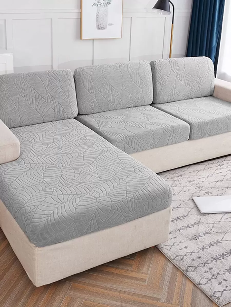 1 Chiếc Lá Dạ Nỉ Bọc Sofa, Hiện Đại Polyester Co Giãn Bọc Sofa Cho Gia Đình - Màu Xám nhạt - Xem 1