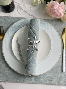 1 Vòng Khăn Ăn Bằng Thép Không Gỉ, Thiết Kế Dao & Nĩa Sáng Tạo Giá Đỡ Khăn Ăn Nhẫn Cho Nhà Bếp - Bạc - Xem 4