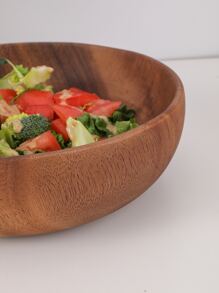 1pc Wood Bowl, Modernist Salad Bowl For Kitchen - Brown - View 6