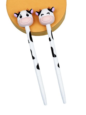 2 piezas Pluma de gel con diseño de vaca