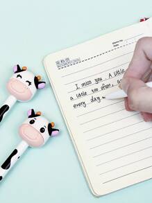 2入組奶牛裝飾中性筆 - 黑色 - 查看 2