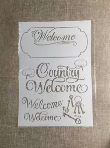 1 pieza Plantilla plástica blanca tamaño A4 para pintar letras - Blanco - Ver 1