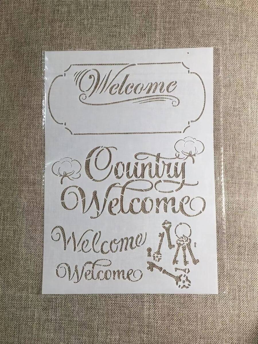 1 pieza Plantilla plástica blanca tamaño A4 para pintar letras - Blanco - Ver 1