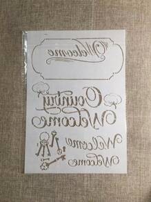 1 pieza Plantilla plástica blanca tamaño A4 para pintar letras - Blanco - Ver 3