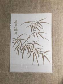 1pc Bamboo Leaf Design Painting Template - White - View 2