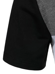 Manfinity Homme Hombres Camisa polo de color combinado con cremallera cuarta