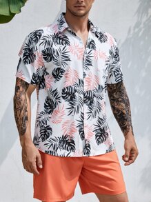 Manfinity Men Plus Tropical Print Shirt - Multicolor - View 5