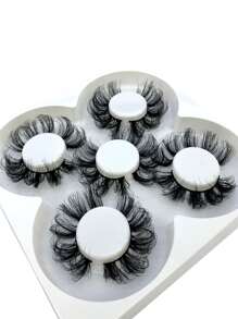 新款5雙裝3D假睫毛濃密戲劇性願望蓬鬆睫毛延長手工人造睫毛 - 黑色 - 查看 6