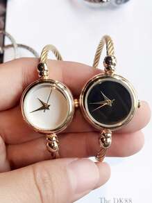 2 pièces/set Montre à quartz à aiguille ronde comme cadeau pour les étudiants retournant à l'école
