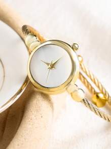 2 pièces/set Montre à quartz à aiguille ronde comme cadeau pour les étudiants retournant à l'école