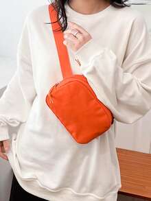 Minimalist Bum Bag Mini Neon Orange For Sport - Burnt Orange - View 1