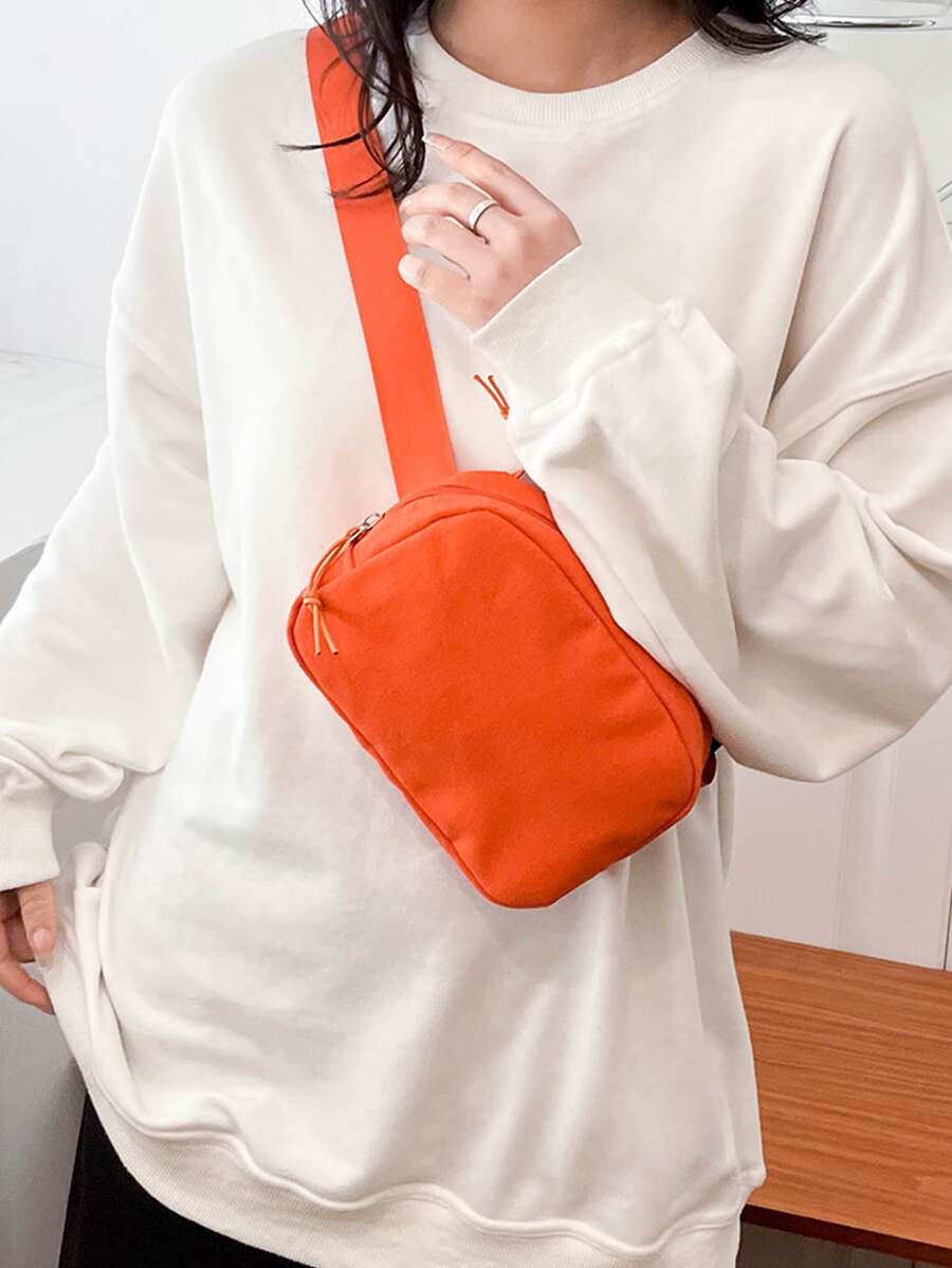 Minimalist Bum Bag Mini Neon Orange For Sport - Burnt Orange - View 1