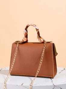 Túi vuông nhỏ họa tiết ngẫu nhiên Khăn trang trí nắp PU cho cuộc sống hàng ngày - màu nâu - Xem 3