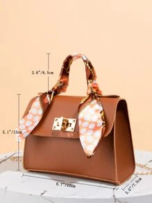 Túi vuông nhỏ họa tiết ngẫu nhiên Khăn trang trí nắp PU cho cuộc sống hàng ngày - màu nâu - Xem 5