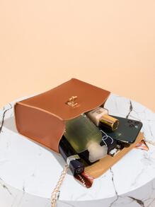 Túi vuông nhỏ họa tiết ngẫu nhiên Khăn trang trí nắp PU cho cuộc sống hàng ngày - màu nâu - Xem 6