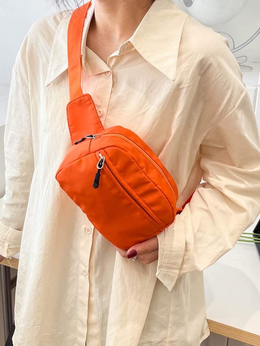 Minimalist Bum Bag Mini Neon Orange For Sport - Orange - View 1