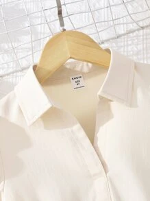 少女泡泡袖高低不規則襯衫