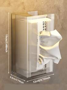 1 gói Hộp đựng khăn giấy trong suốt treo tường, Hộp đựng khăn giấy gia dụng bằng nhựa - trắng - Xem 2