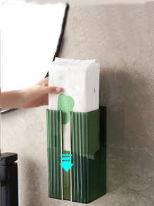 1 gói Hộp đựng khăn giấy trong suốt treo tường, Hộp đựng khăn giấy gia dụng bằng nhựa - trắng - Xem 4