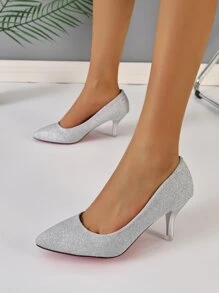 Giày cao gót Nữ - Bạc - Xem 4