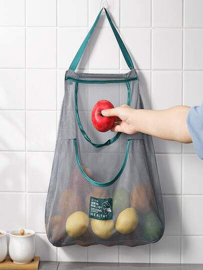 1 件随机图案多用途厨房水果蔬菜储存挂袋