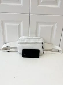 拉鍊前腰包極簡滌綸適合日常生活