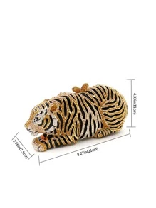 Trang trí Rhinestone Túi mới lạ Thiết kế hổ cho bữa tiệc, Ví cô dâu hoàn hảo cho các sự kiện đám cưới, vũ hội & tiệc tùng - Vàng - Xem 3