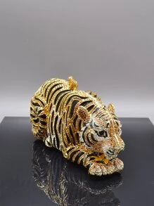 Trang trí Rhinestone Túi mới lạ Thiết kế hổ cho bữa tiệc, Ví cô dâu hoàn hảo cho các sự kiện đám cưới, vũ hội & tiệc tùng - Vàng - Xem 4