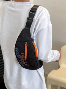 日常生活用標語圖形腰包前拉鍊