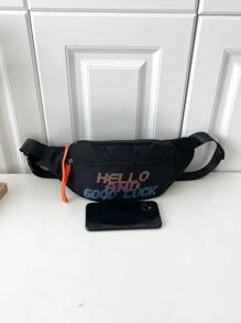 日常生活用標語圖形腰包前拉鍊