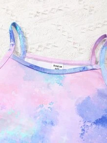 Sparklyn 2pcs Girls Colorful Print Camisole Top And Shorts Set - Multicolor - View 3