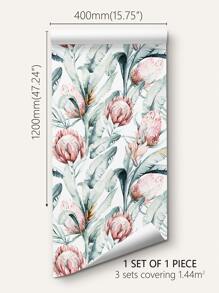 1roll Self-Adhesive Waterproof PVC Wall Paper, Modern Floral Pattern Wall Adhesive Roll For Home Easter - Multicolor - View 4